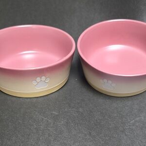 Ceramic Dog/Cat Bowl Set Of 2!
